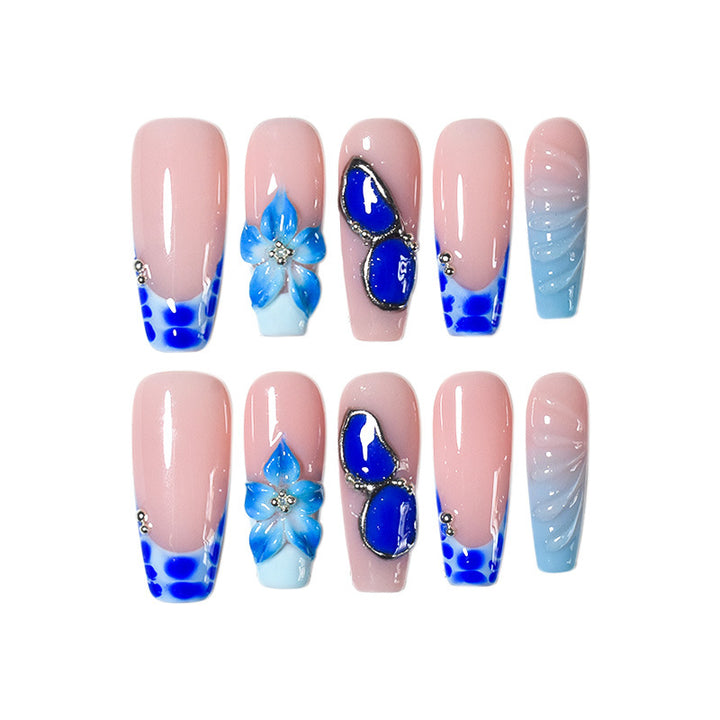 Artistic Floral Acrylic Nail Extensions Kalsten