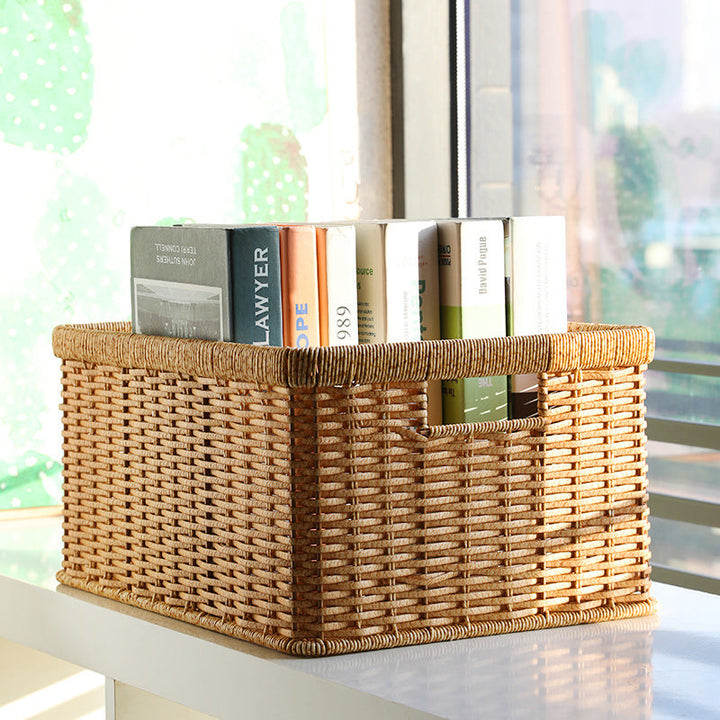 Handwoven Storage Basket with Cutout Handles Kalsten