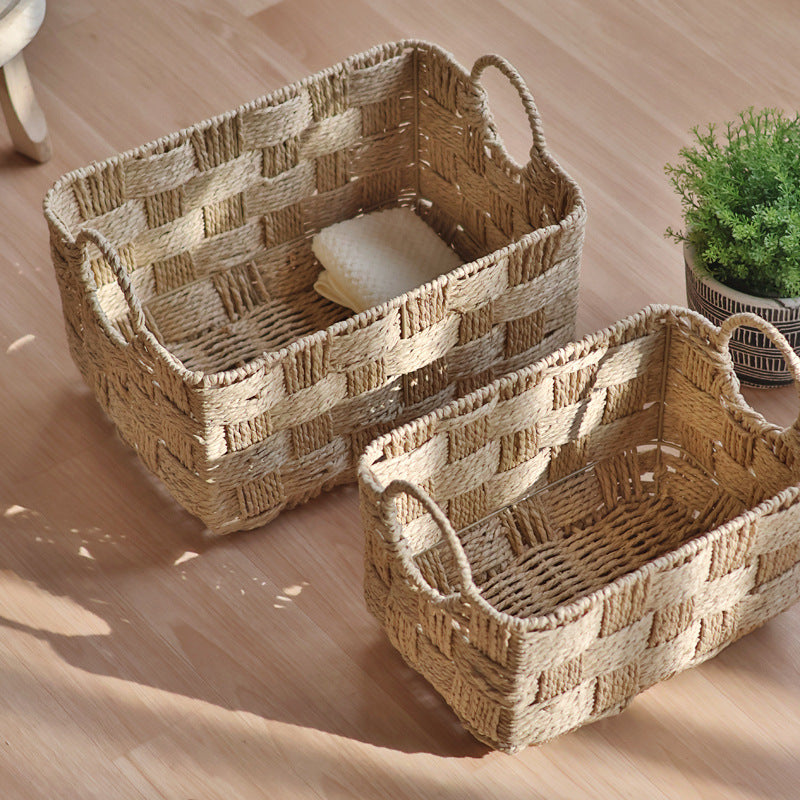 Handmade storage basket with practical handle Kalsten