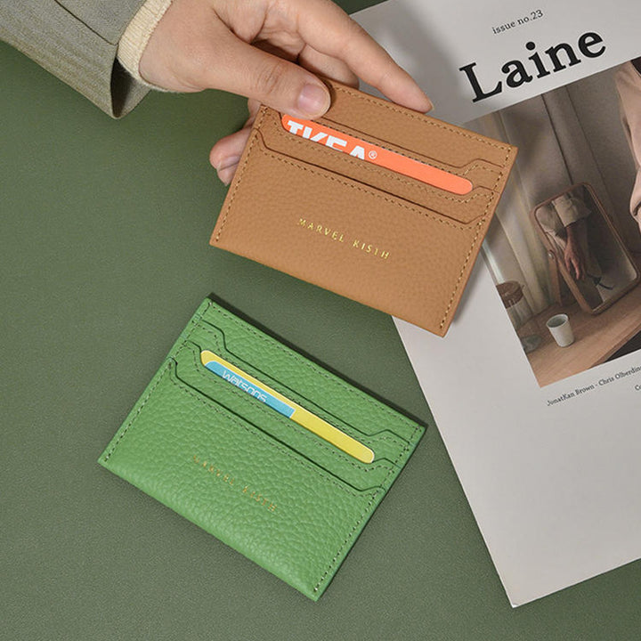 Textured Leather Card Holder Kalsten