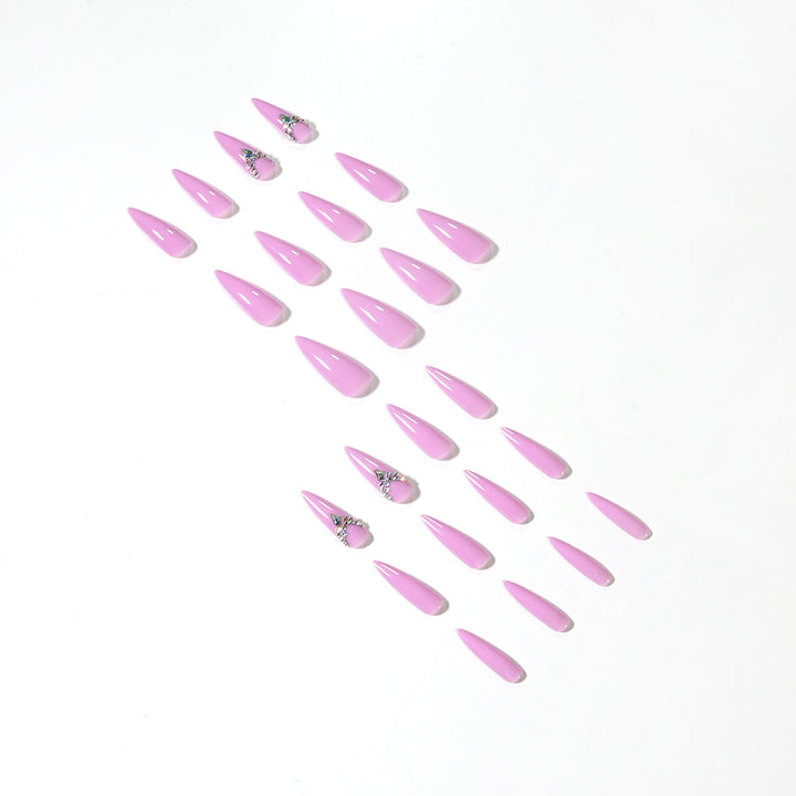 Glamorous stiletto nails with rhinestone decoration Kalsten