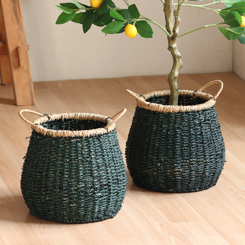 Handcrafted storage basket with natural details Kalsten