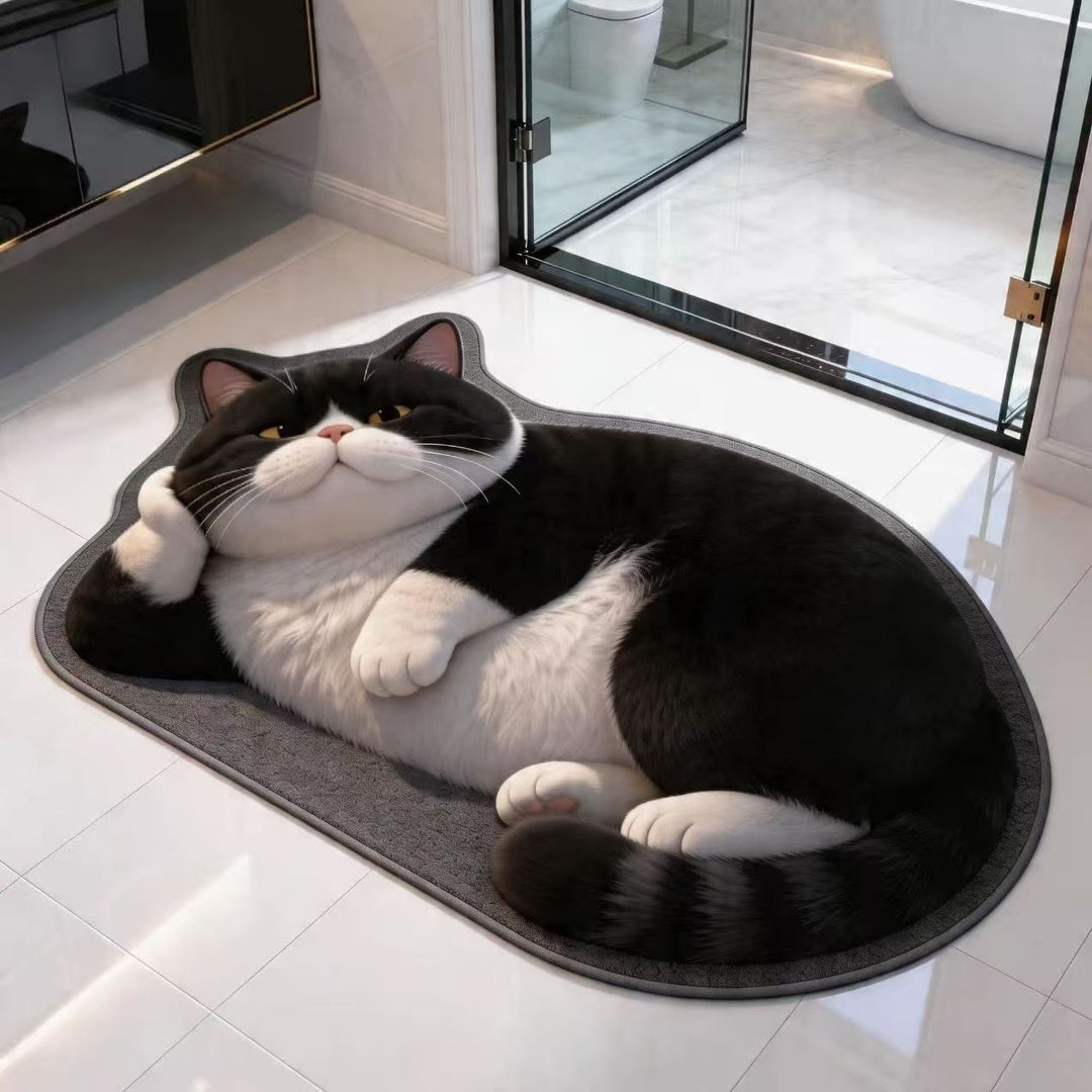 Plush Cartoon Cat Area Rug