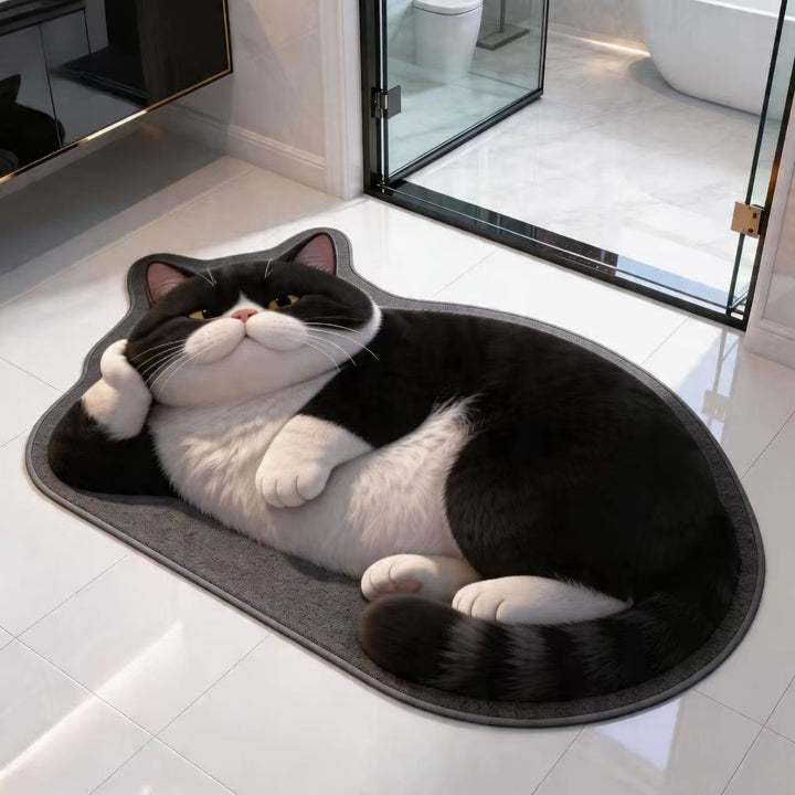 Plush Cartoon Cat Area Rug
