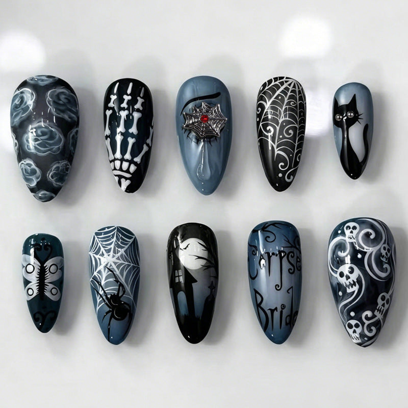 Halloween Nail Art Set with Spooky Designs and Gliding Design Kalsten