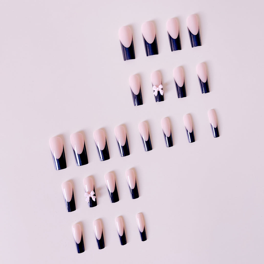 Artful Nail Extensions with Bow Design Kalsten