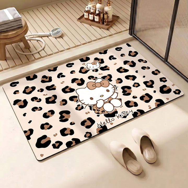 Leopard Print Hello Kitty Decorative Area Mat
