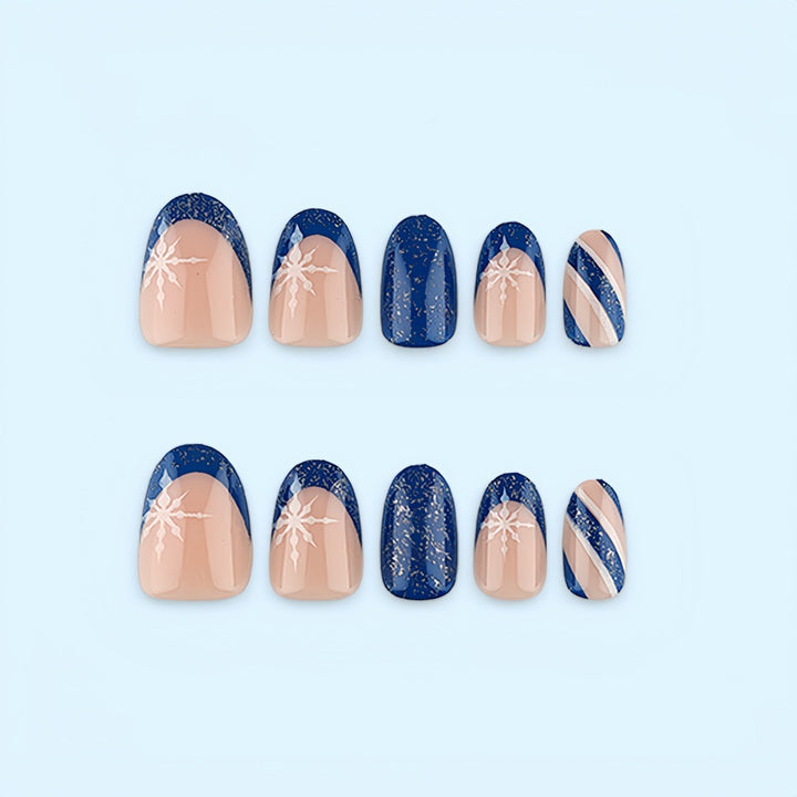 Artificial Nail Set with Glittering Winter Motifs Kalsten