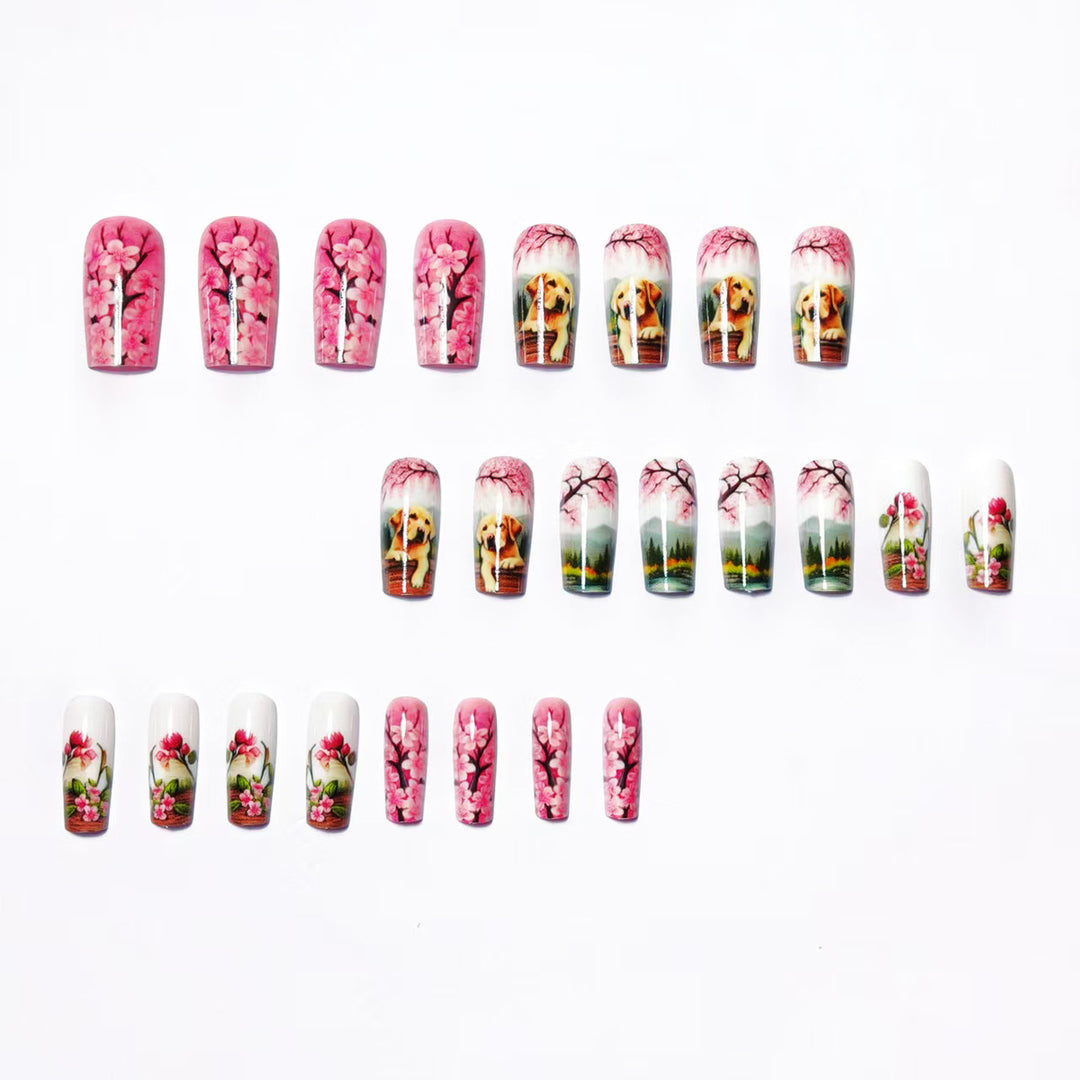 Artificial nails with floral and animal motifs Kalsten