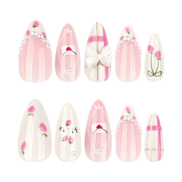 Artful stiletto nails with playful designs and a light 3D effect Kalsten