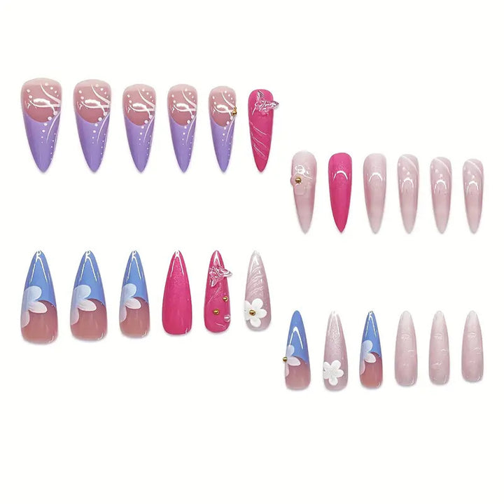 Artistic 3D Shell-Inspired Press-On Nail Art Kalsten