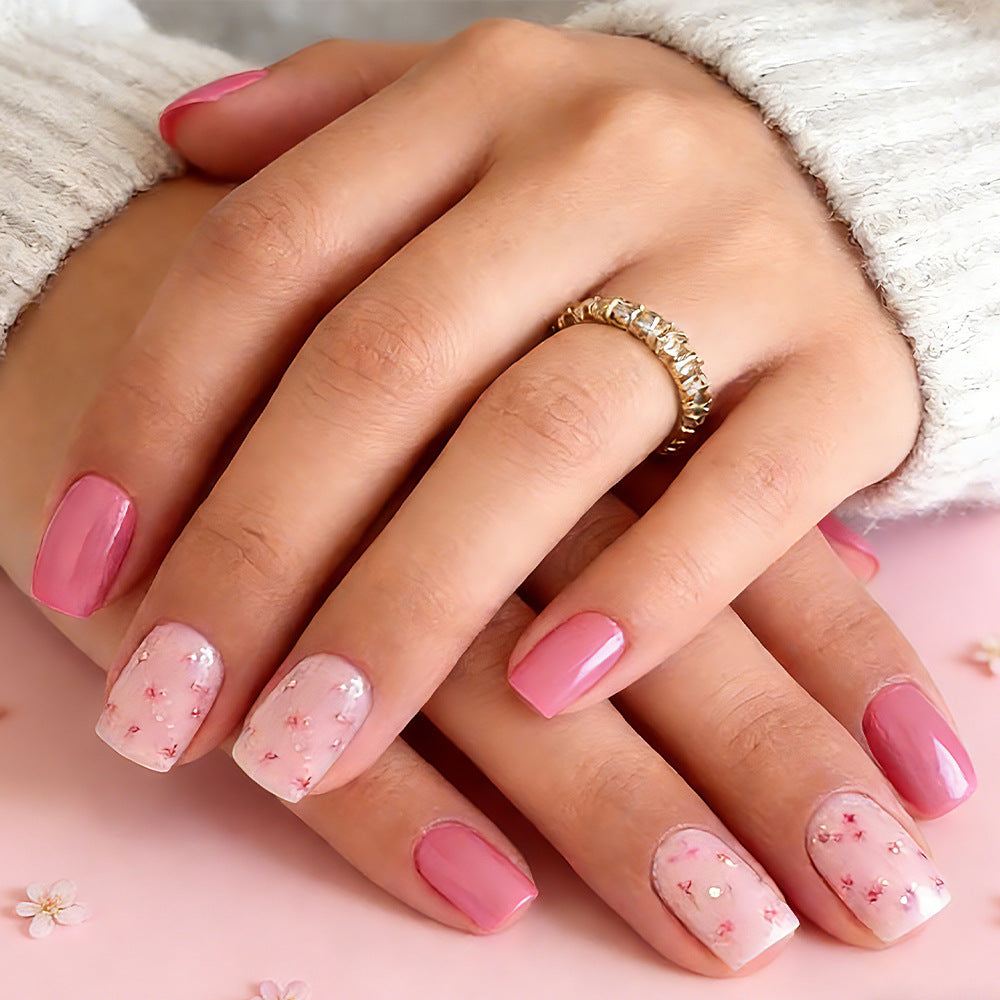 Elegant Floral Accent Press-On Nails Kalsten