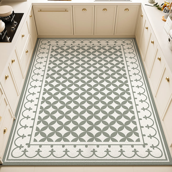 Floral Pattern Kitchen Rug