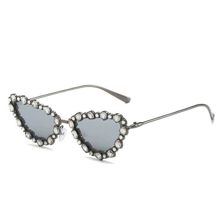 Heart-Shaped Rhinestone-Embellished Sunglasses Kalsten