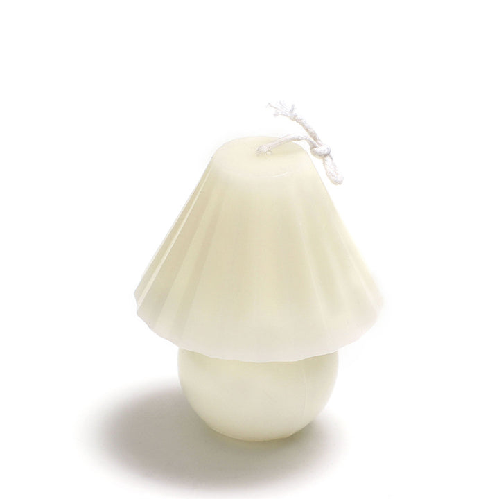Hand-Poured Mushroom-Shaped Sculptural Soy Candle with Fluted Shade and Rounded Base