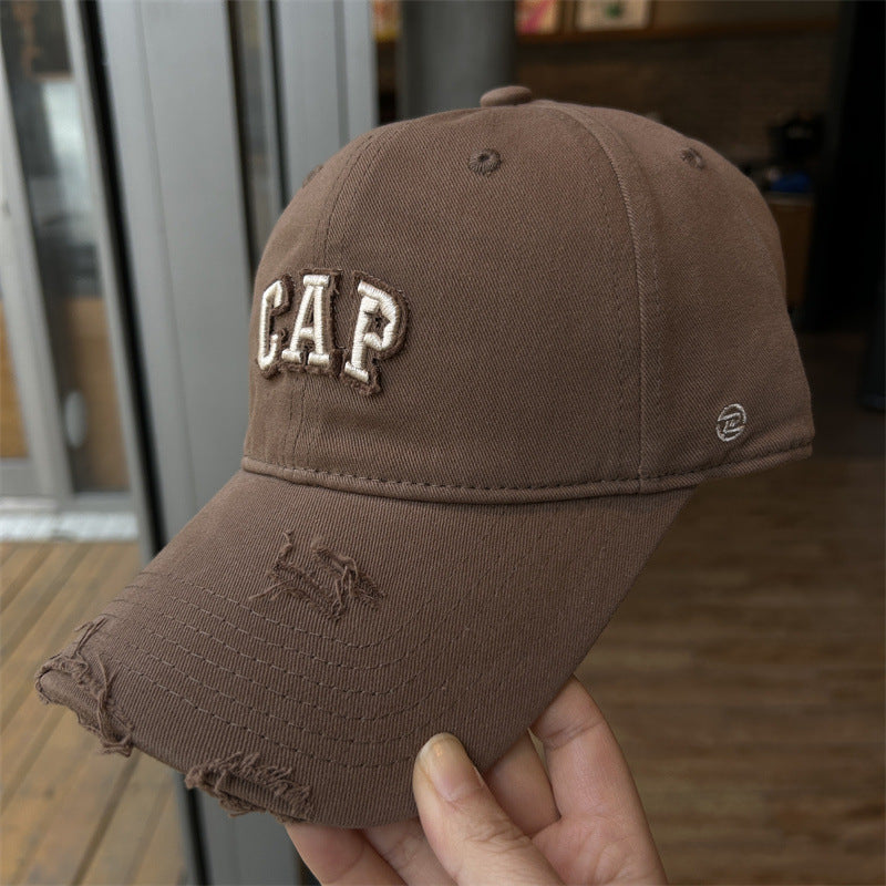 Distressed Cotton Adjustable Baseball Cap