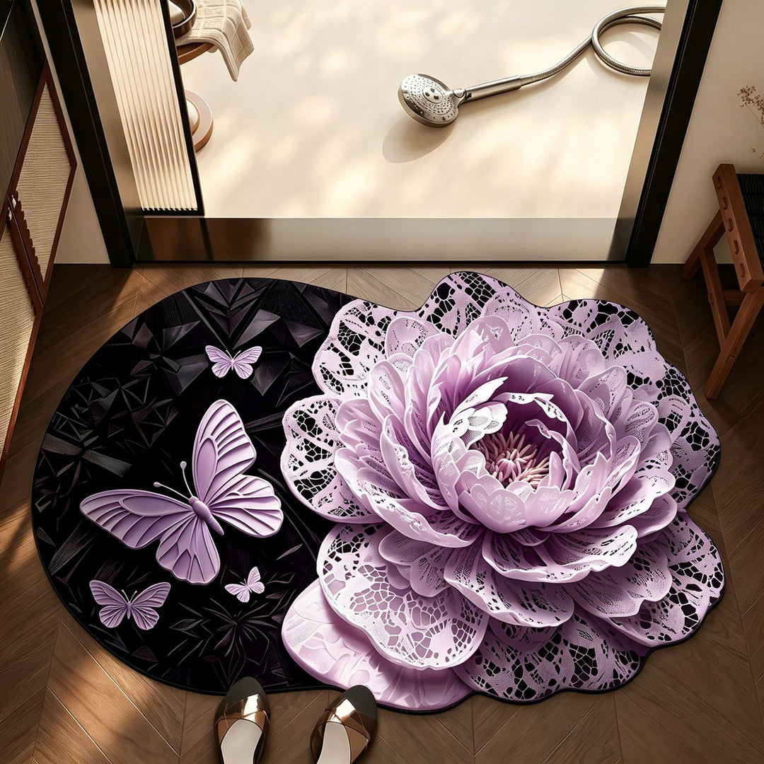 Floral Design Bathroom Mat Kalsten