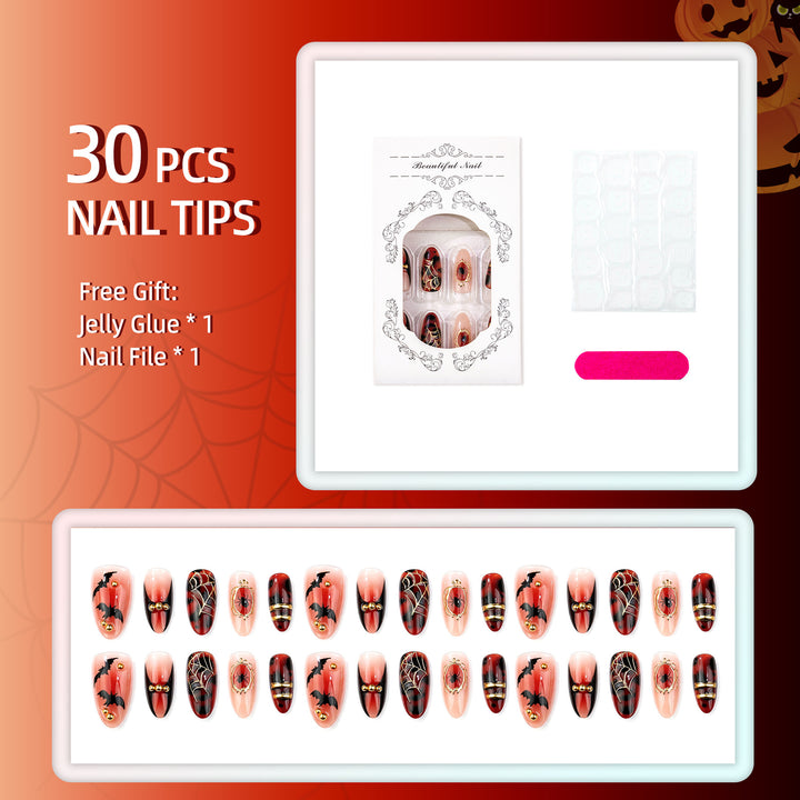 Halloween-Themed Manual Press-On Nail Art Set