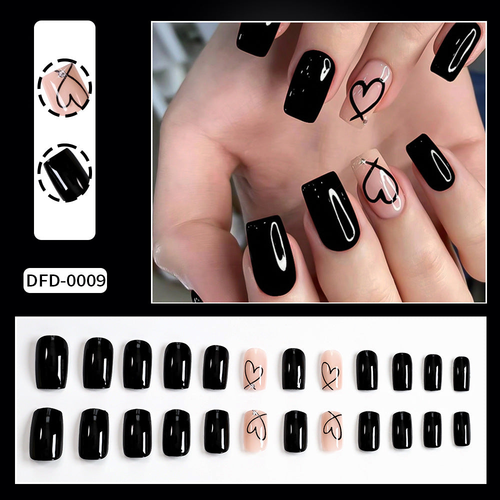 Premium Abstract Heart Press-On Nail Set Kalsten
