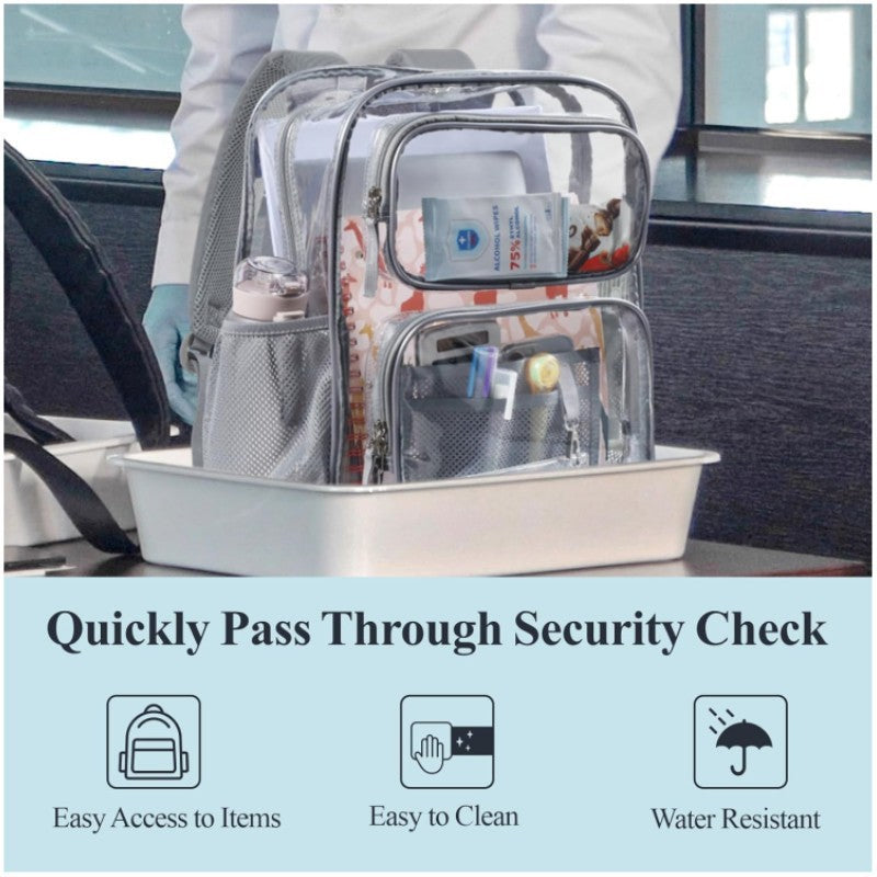Transparent Backpack with Multiple Compartments Kalsten