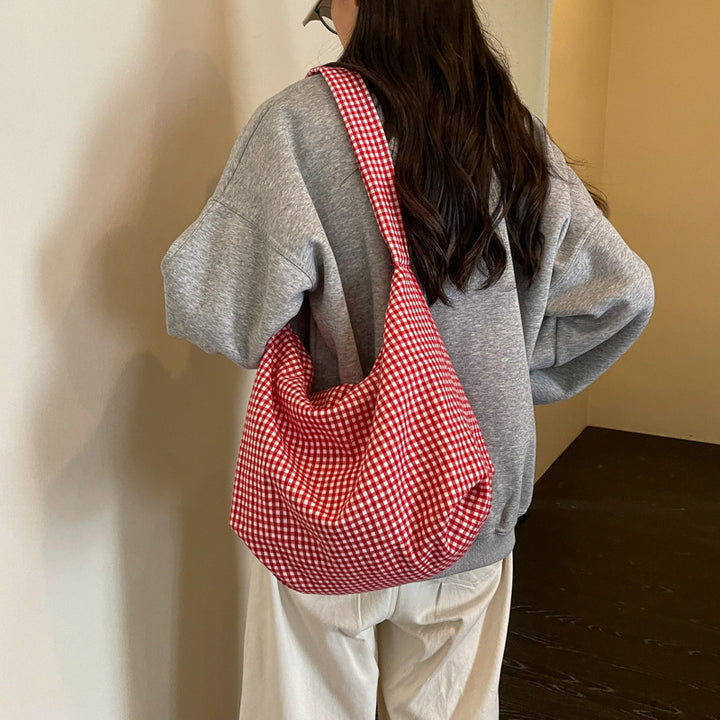 Checkered Pattern Shoulder