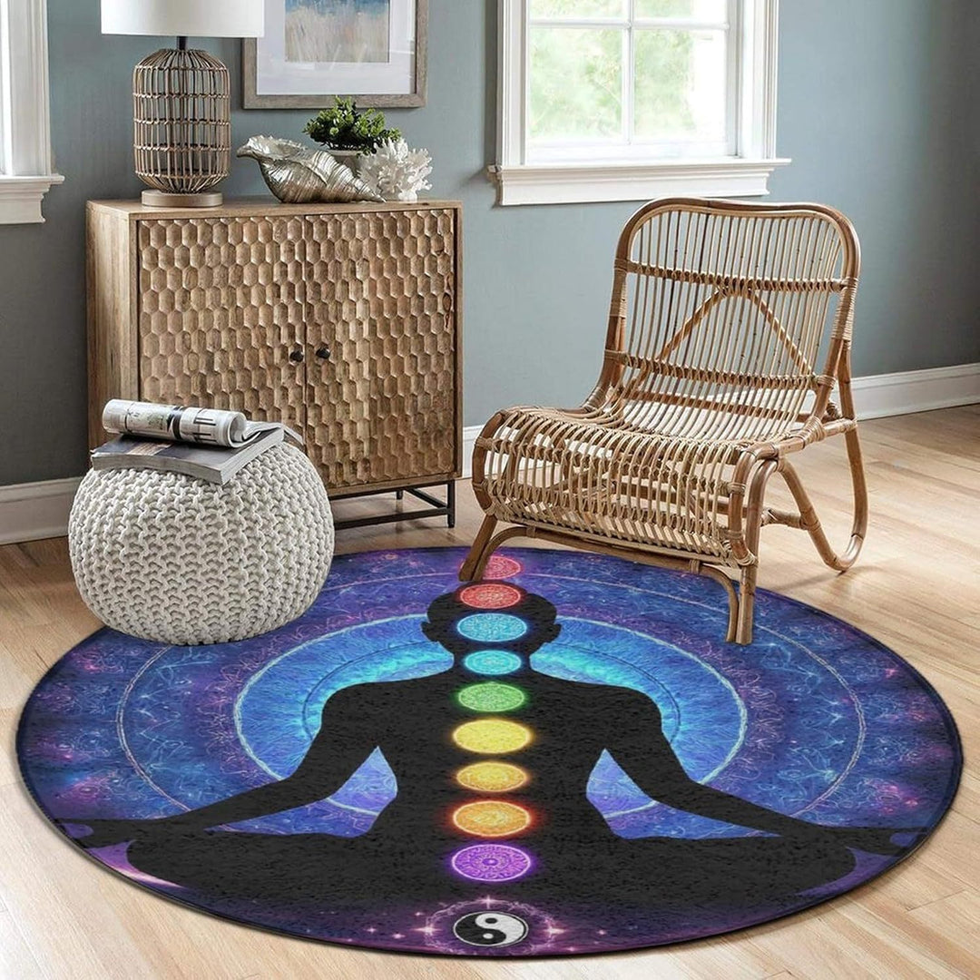 Artistic Celestial Theme Round Rug