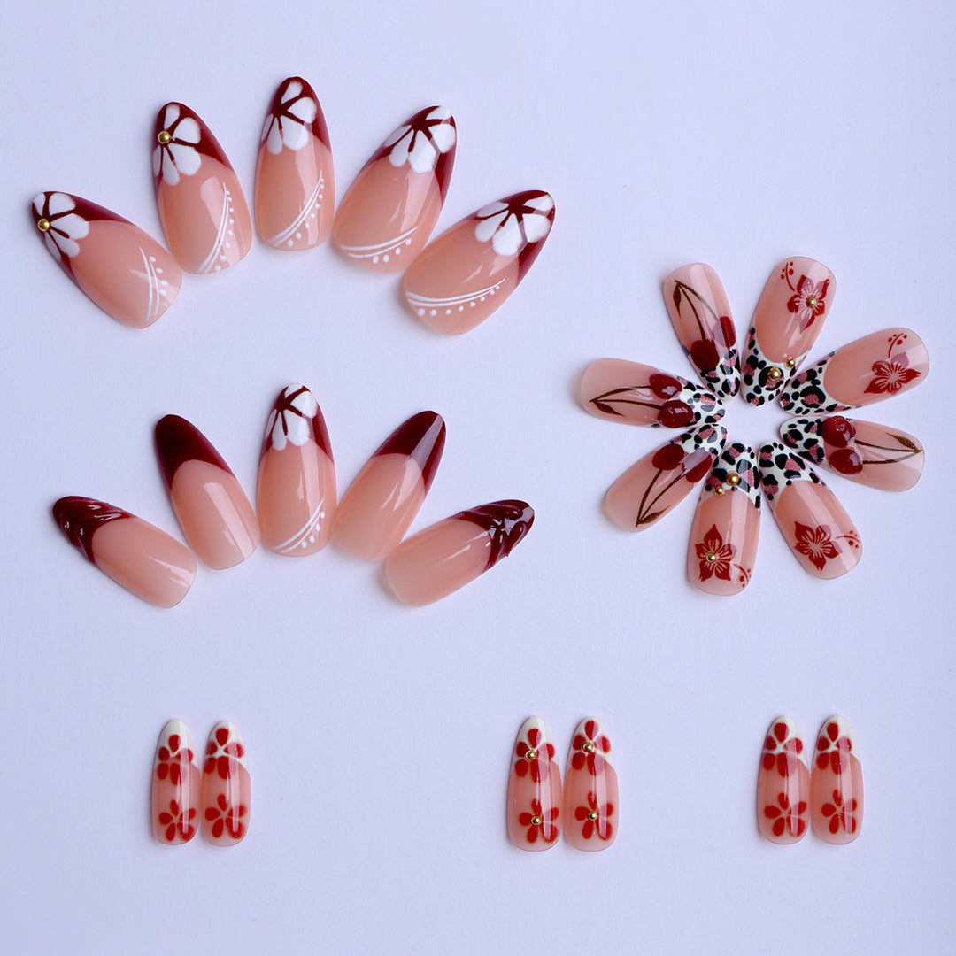 Artificial artificial fingernails with floral and animal motifs Kalsten
