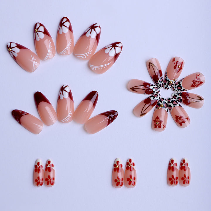 Artificial artificial fingernails with floral and animal motifs Kalsten