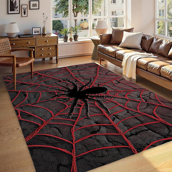Abstract Leaf Print Area Rug