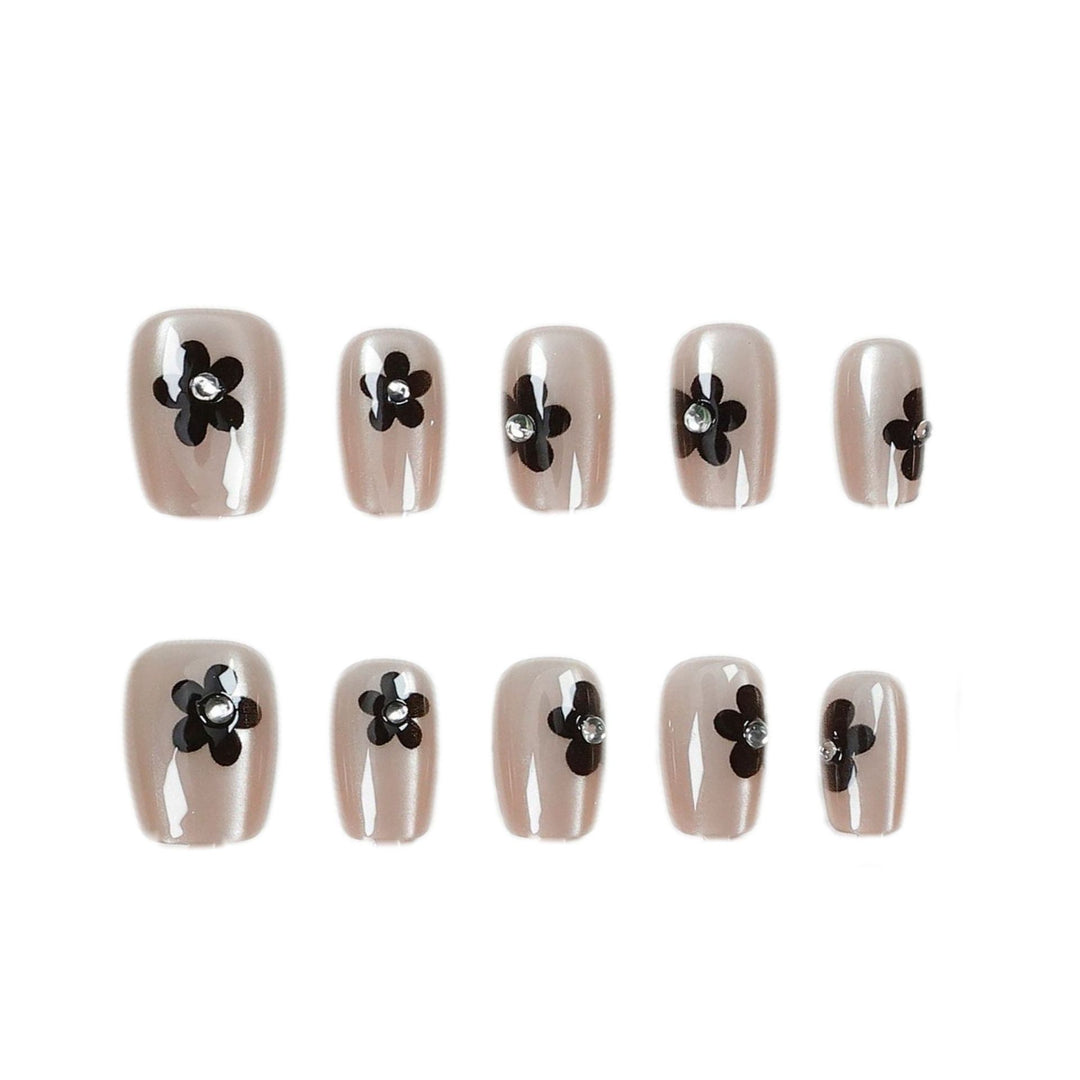Floral Glitter Press-On Nail Art Kalsten