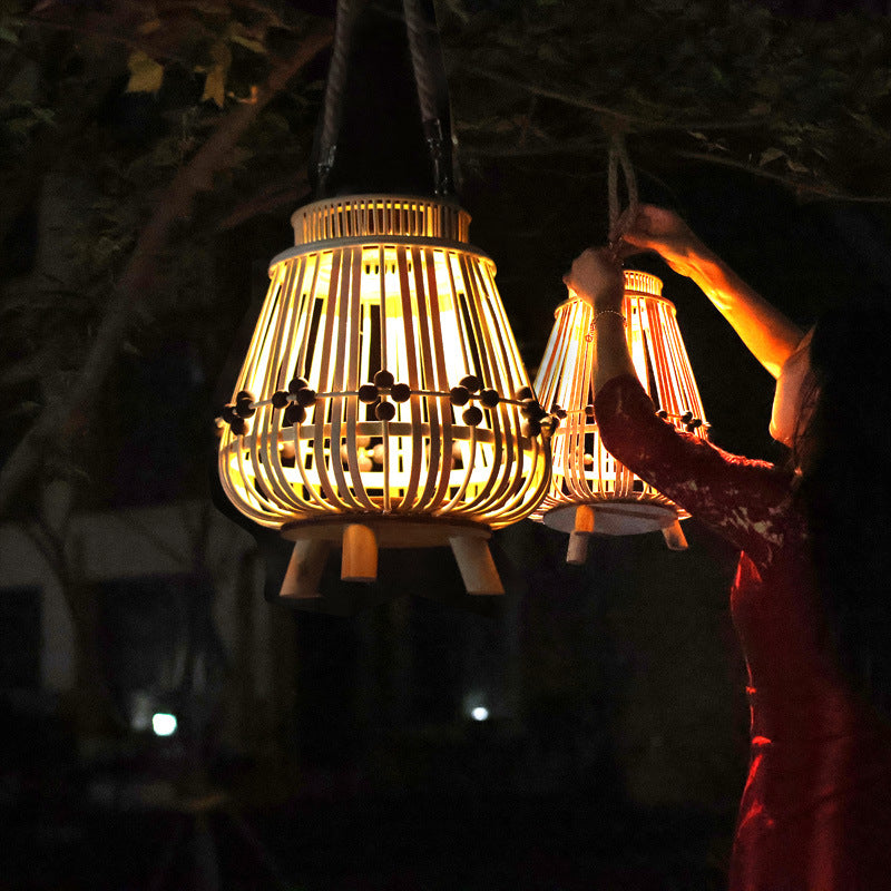 Decorative light source with natural rattan Kalsten