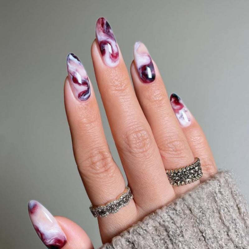 Elegant Marble Swirl Press-On Nails Kalsten