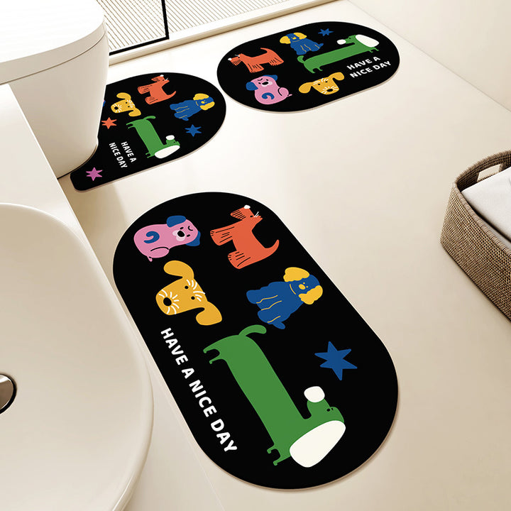 Fun Character Bath Mat Set