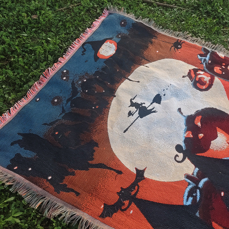 Halloween-Themed Tapestry Blanket