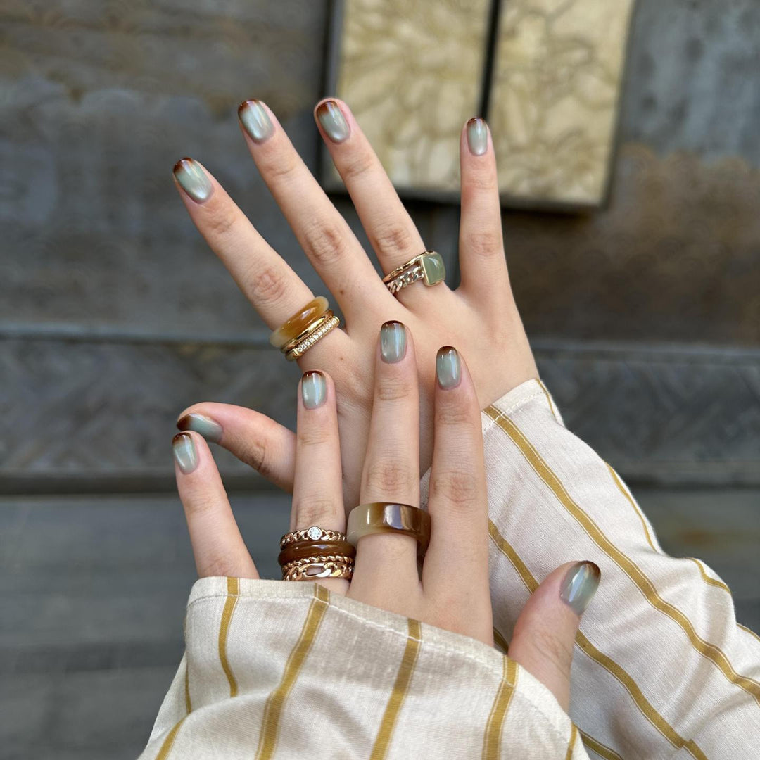 Glamorous Artificial Nails in Elegant French-Style Kalsten