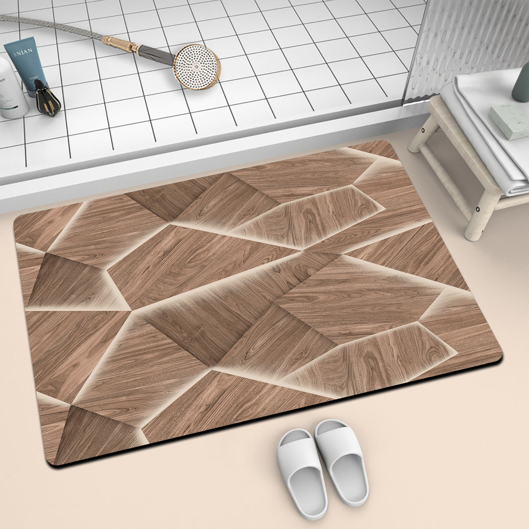 Textured Wood Grain Bath Mat
