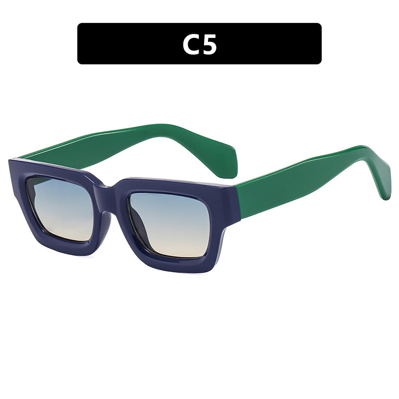 Ladies fashionable rectangular sunglasses with wide frame and protective UV filter Kalsten