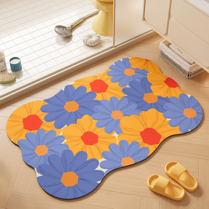 Floral-Themed Soft Bath Mat
