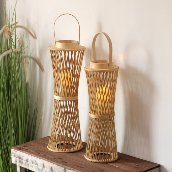 Elegant lamp stand made of woven material Kalsten