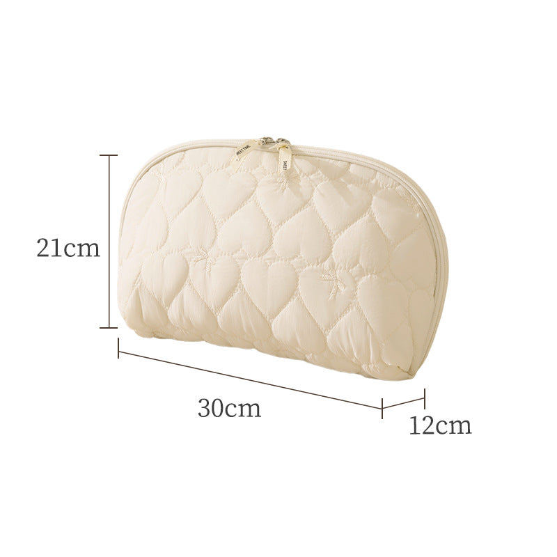 Heart-Quilted Makeup Pouch Kalsten