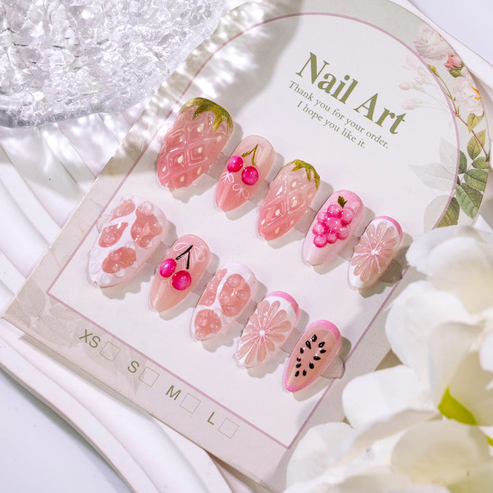 Artistic Fruit-Inspired Press-On Nail Set Kalsten
