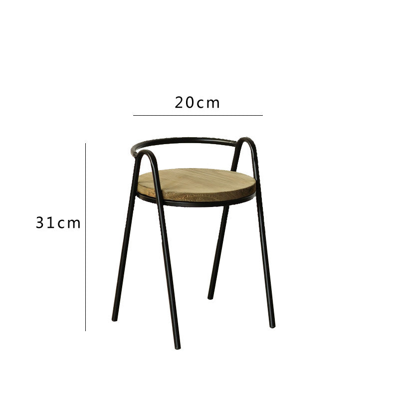 More modern stool with wooden seat Kalsten