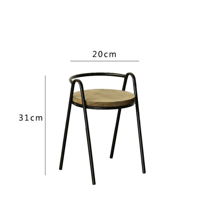 More modern stool with wooden seat Kalsten