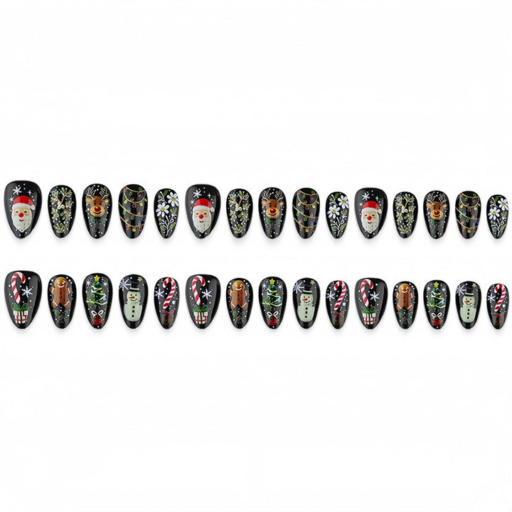 Artificial Nail Set with Christmas Motifs Kalsten