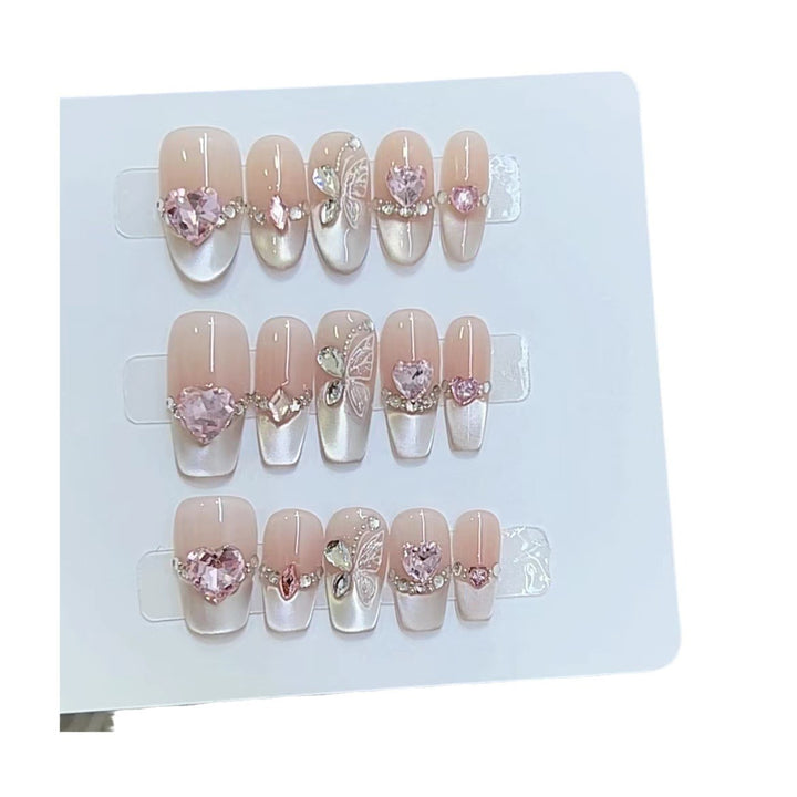 Decorative Heart and Butterfly Press-On Nail Set Kalsten