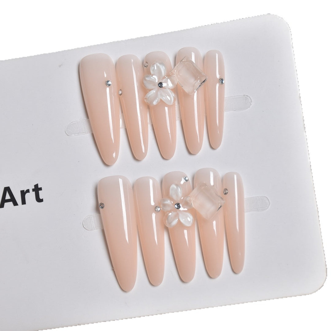 Glamorous Crystal-Studded Stiletto Press-On Nails Kalsten
