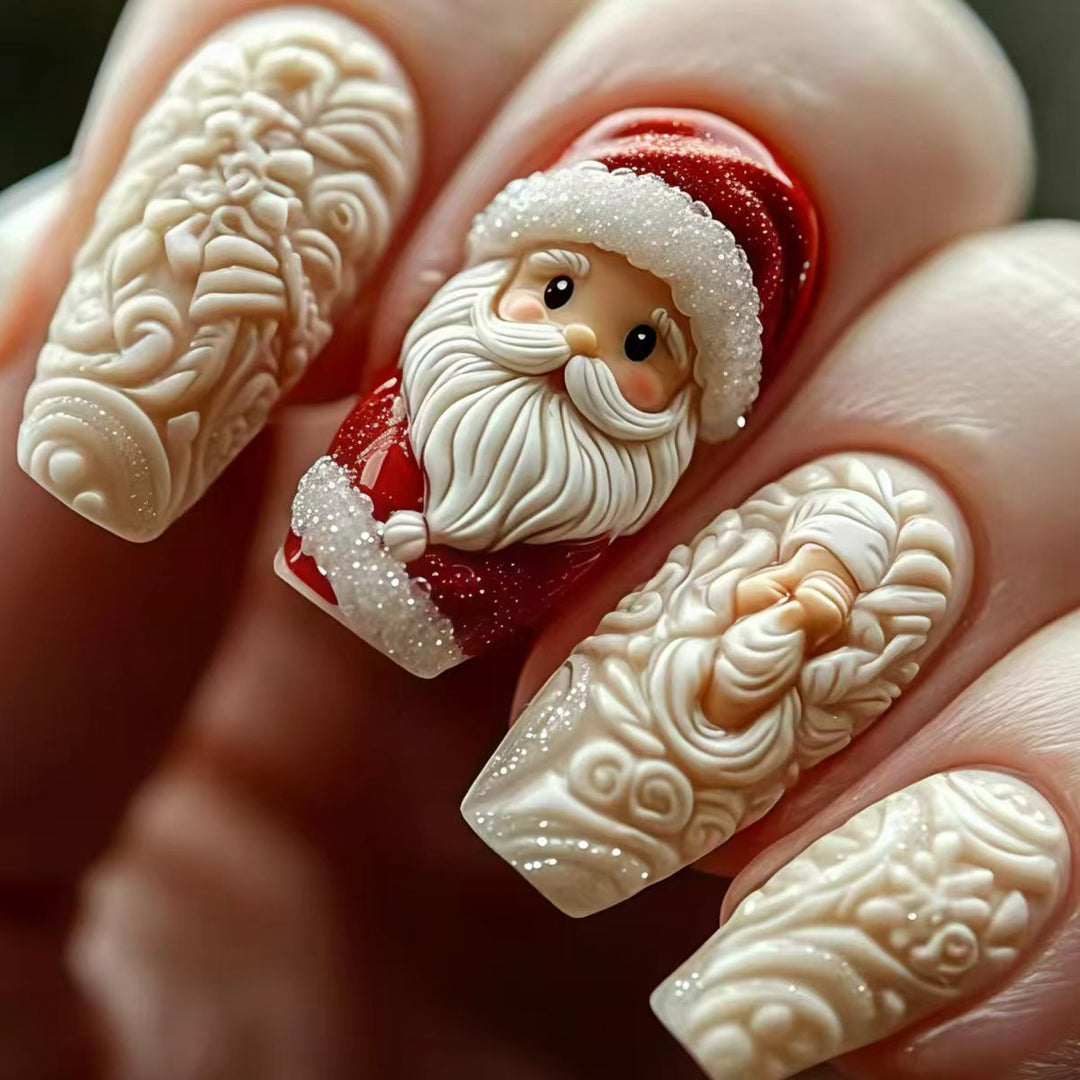 Christmas nail art with festive Santa motif Kalsten