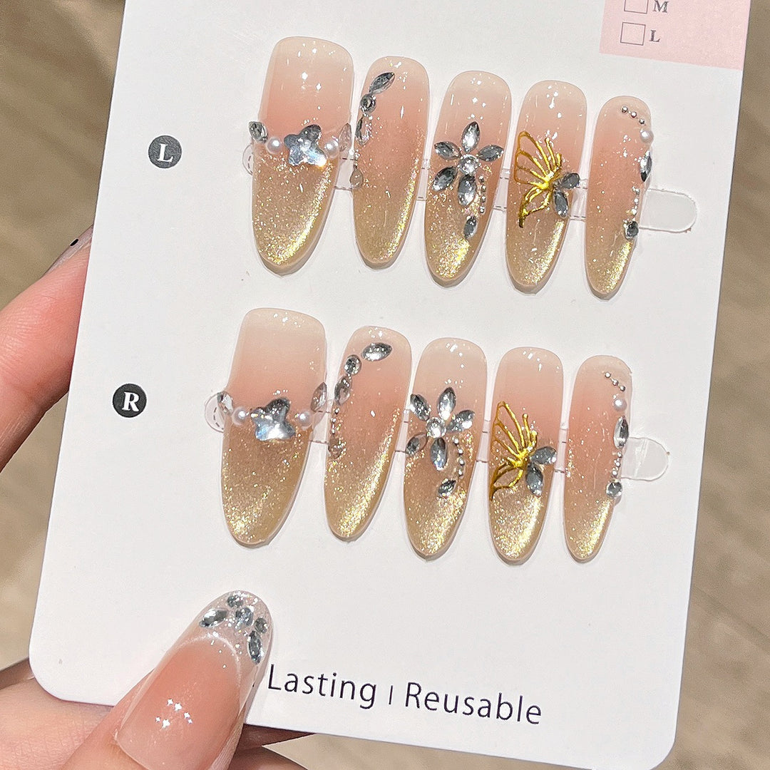 Artistic Glittery Nail Extensions Kalsten