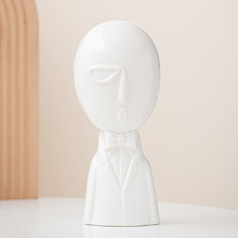 Human body ceramic vase ornament