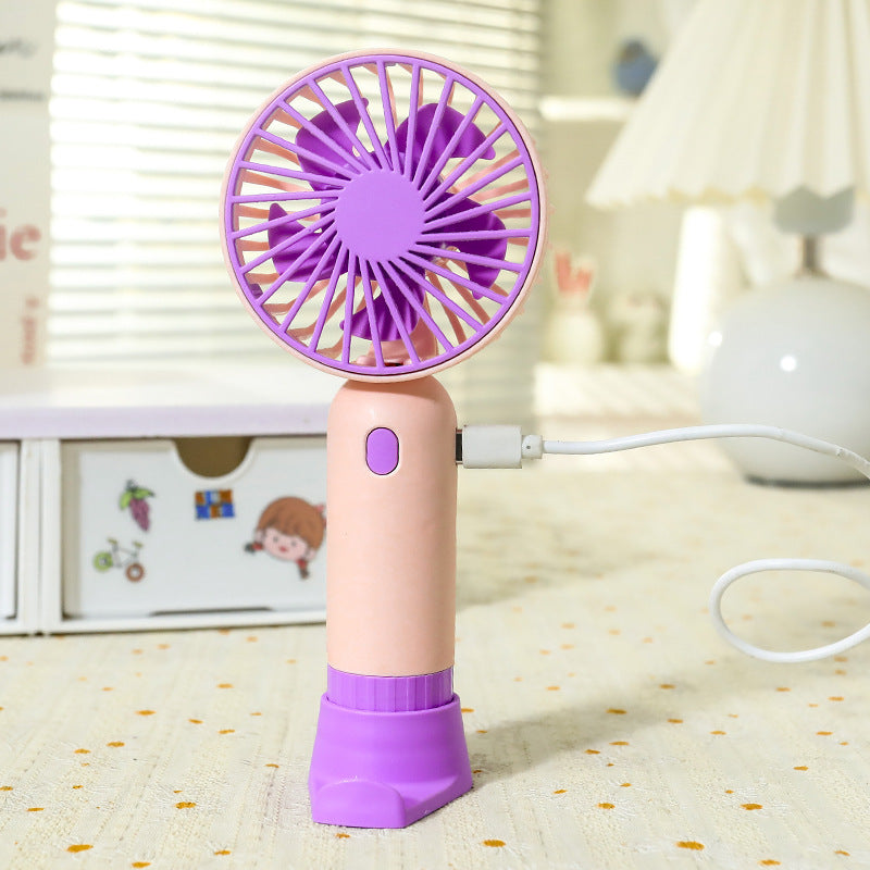Women's Portable Mini Fan with Ergonomic Grip and USB Charging Function Kalsten